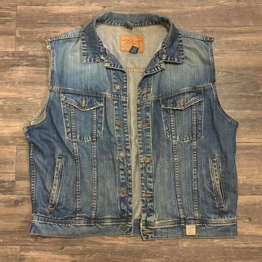 Y2K Abercrombie and Fitch Denim Jean Vest